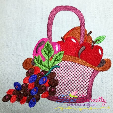 colorful fruit basket 9 machine embroidery design