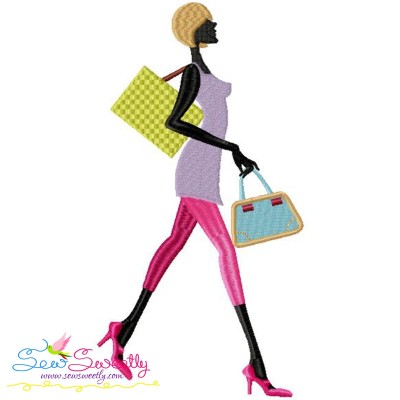 Shopping Lady-9 Embroidery Design
