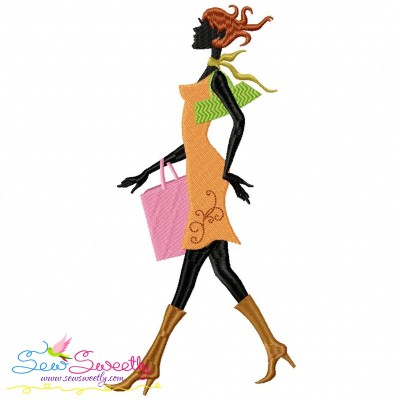 Shopping Lady-12 Embroidery Design Pattern-1