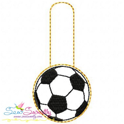 Soccer Ball Key Fob In The Hoop Embroidery Design Pattern-1