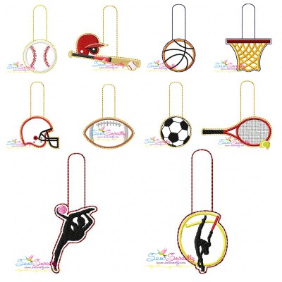 Sports Key Fobs In The Hoop Embroidery Design Bundle