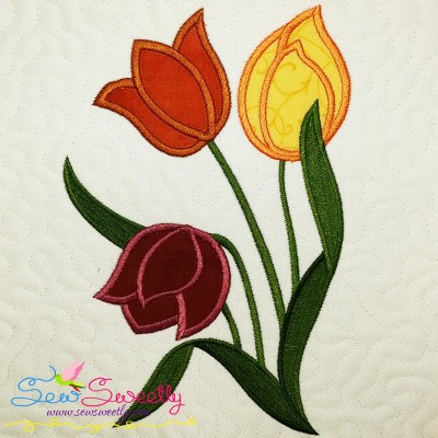 Tulip Flowers Applique Design
