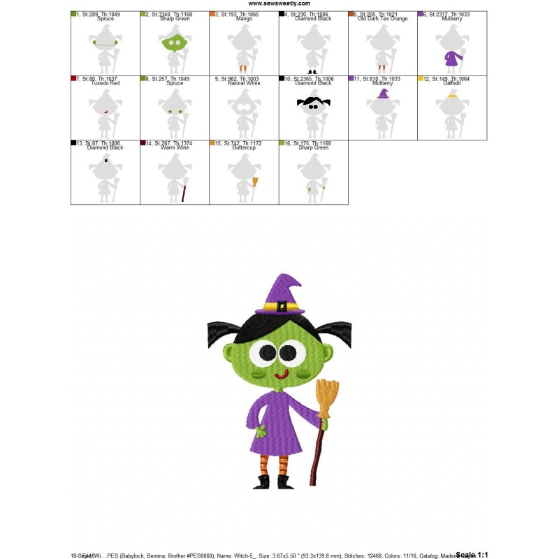 Witch machine embroidery design for halloween Witch machine embroidery design for halloween