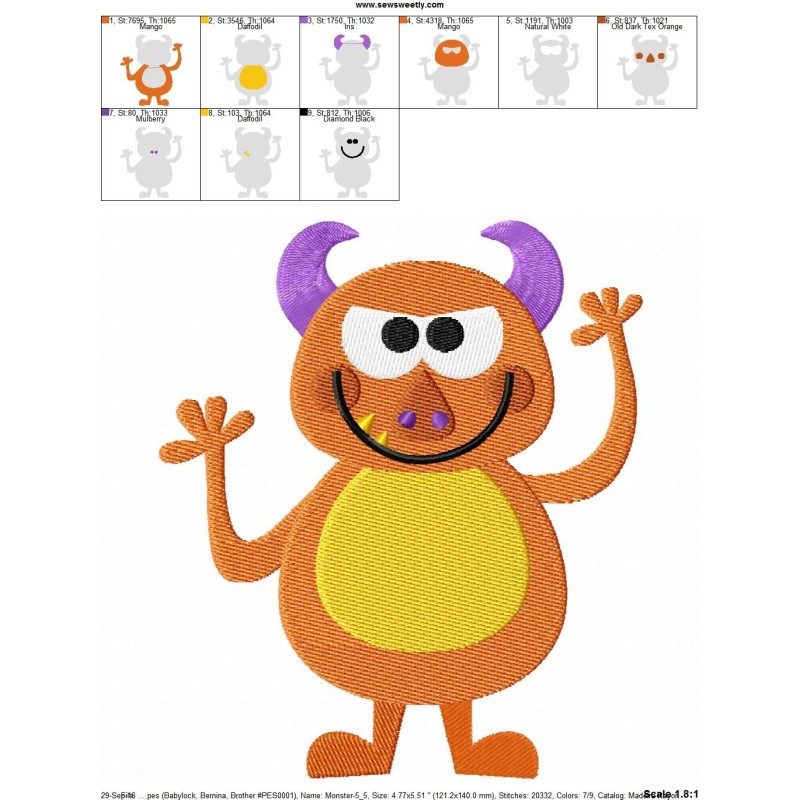 Monster machine embroidery design Monster machine embroidery design