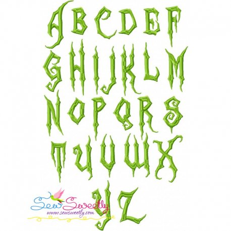 halloween scary font set machine embroidery design with bx cross stitch christmas for kids