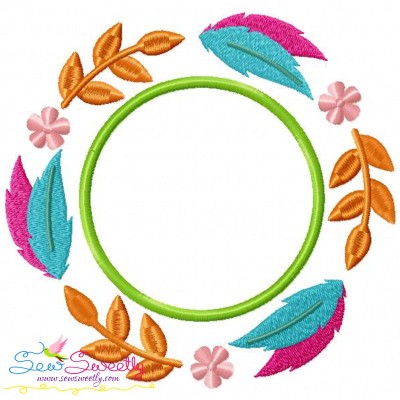 Feather Frame Embroidery Design
