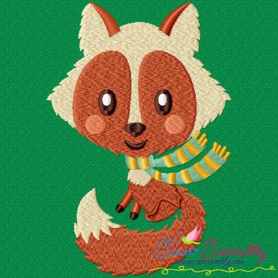 Fall Fox Embroidery Design