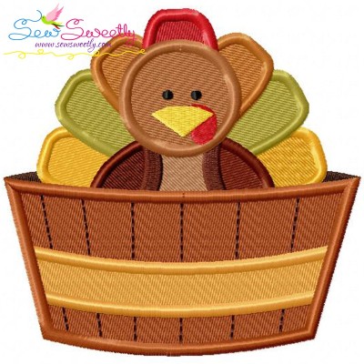 Turkey in Barrel Embroidery Design Pattern-1