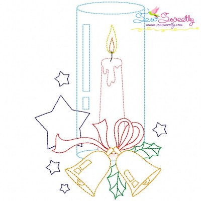 Christmas Bean Stitch Candle-7 Embroidery Design