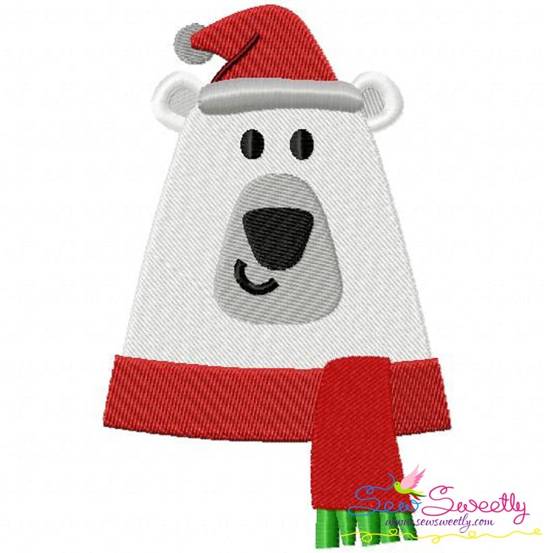 Christmas polar bear machine embroidery design Christmas polar bear machine embroidery design