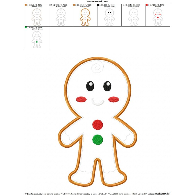 Gingerbread boy machine applique jessecmault design Gingerbread boy machine applique jessecmault design