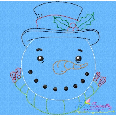 Bean Stitch Snowman Embroidery Design