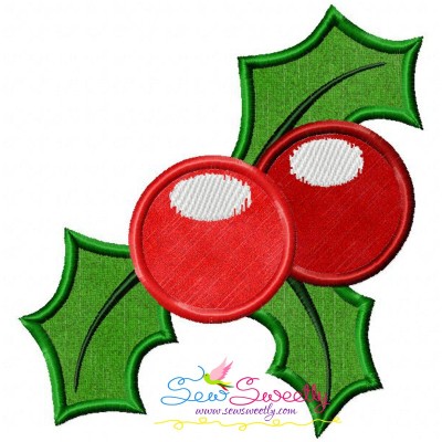 Christmas Holly Leaves-2 Applique Design