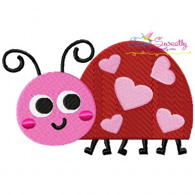 Valentine Ladybug Embroidery Design