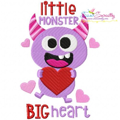 Little Valentine Monster Embroidery Design