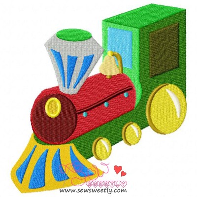 Toy Train Embroidery Design