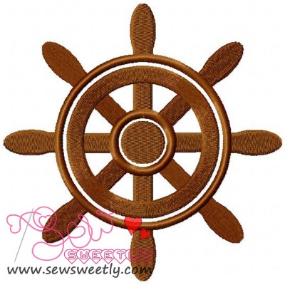 Ship Wheel Embroidery Design
