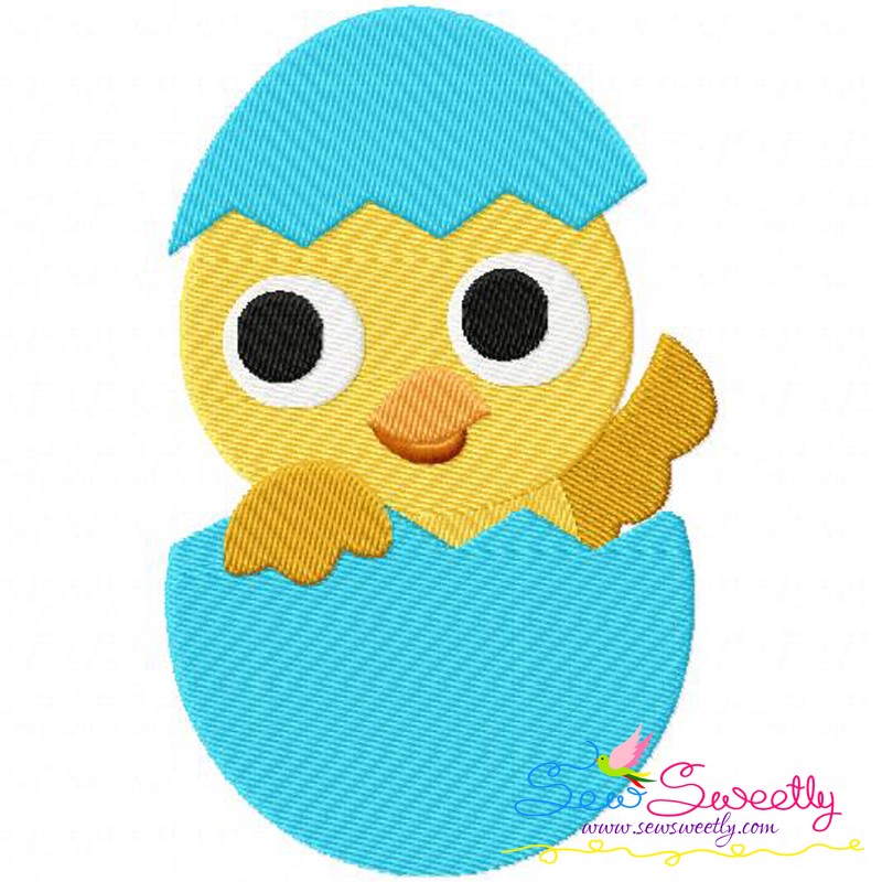 Machine Embroidery Designs Applique Easter Embroidery  -Happy Easter  Embroidery Chick girl in egg 4 Sizes