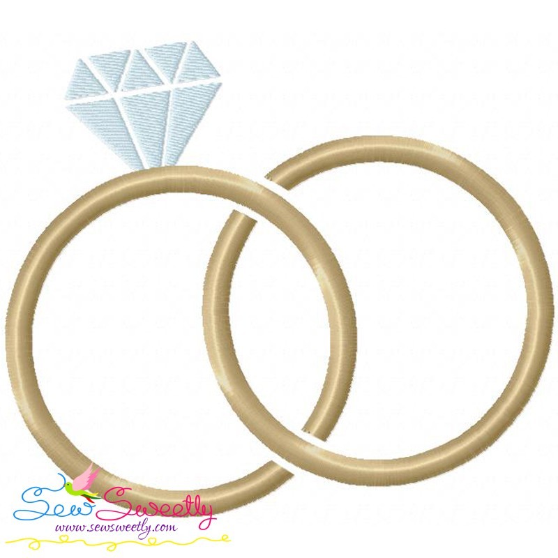 Wedding rings machine embroidery design for spring Wedding rings machine embroidery design for spring