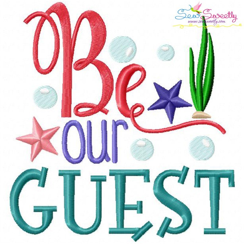 Be Our Guest Machine Embroidery Design For Pillows