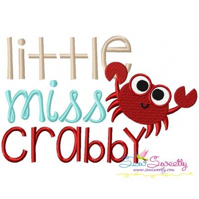 Little Miss Crabby Embroidery Design