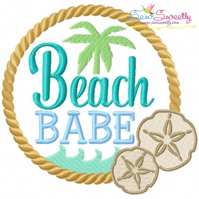 Beach Babe Embroidery Design