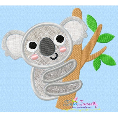Koala On Branch Applique Design Pattern-1