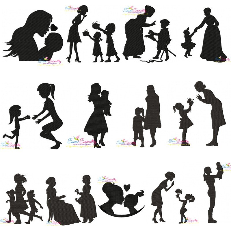 Download Mother's Day Silhouette Embroidery Design Bundle For ...