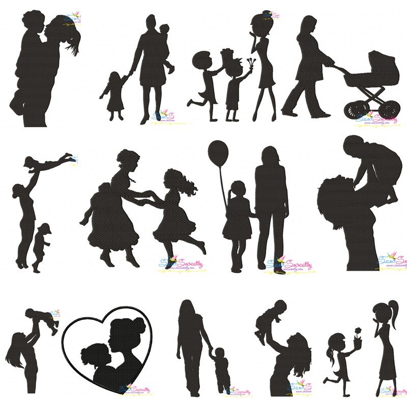 Download Mother's Day Silhouette Embroidery Design Bundle For ...
