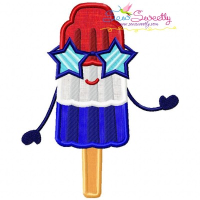 Red White Blue Popsicle Applique Design Pattern-1