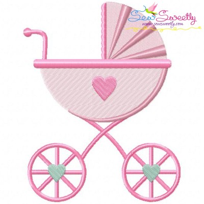 Baby Girl Stroller Embroidery Design