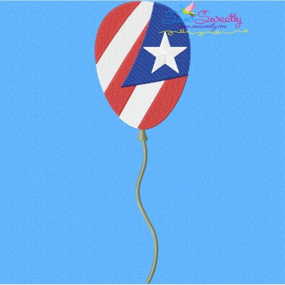 4th of July Balloon-2 Patriotic Embroidery Design