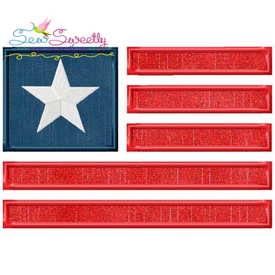 American Flag-2 Patriotic Applique Design