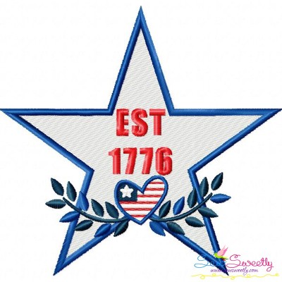 4th of July Star-2 Patriotic Embroidery Design