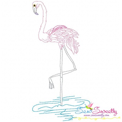 Vintage Stitch Flamingo-11 Embroidery Design Pattern-1