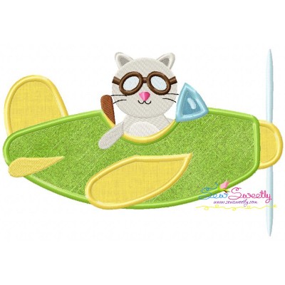 Cat Pilot Applique Design Pattern-1