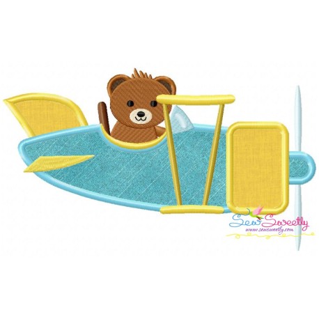 Teddy Bear Pilot Applique Design Pattern-1