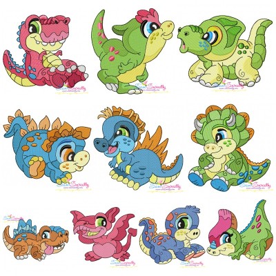 Baby Dinosaurs Embroidery Design Bundle