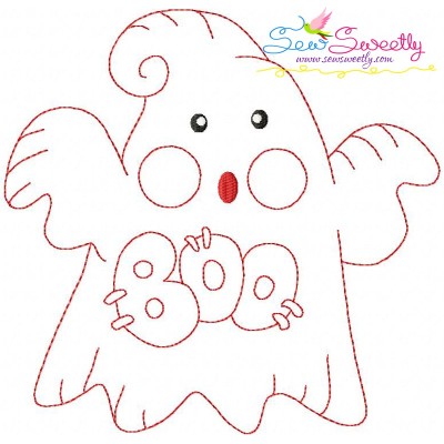 Vintage Stitch Little Ghost-8 Embroidery Design Pattern-1