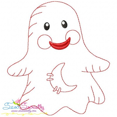 Vintage Stitch Little Ghost-1 Embroidery Design Pattern-1