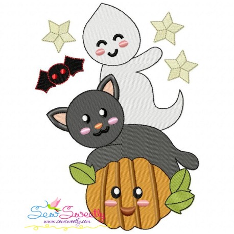 Halloween Friends-6 Embroidery Design Pattern