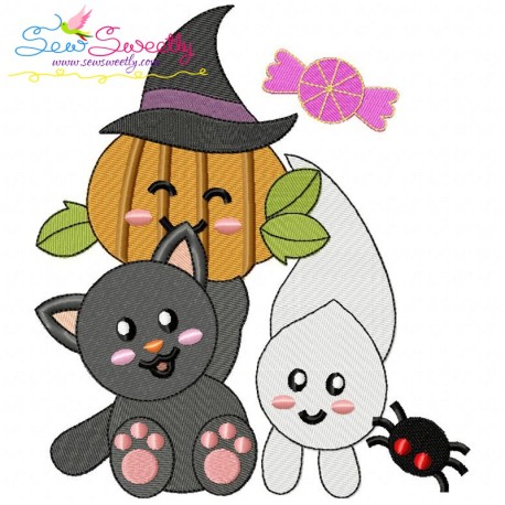 Halloween Friends-5 Embroidery Design Pattern
