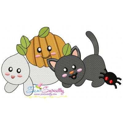 Halloween Friends-3 Embroidery Design Pattern-1