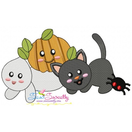 Halloween Friends-3 Embroidery Design Pattern