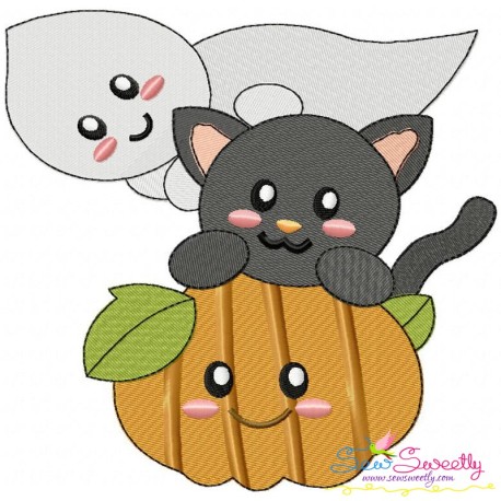 Halloween Friends-2 Embroidery Design Pattern