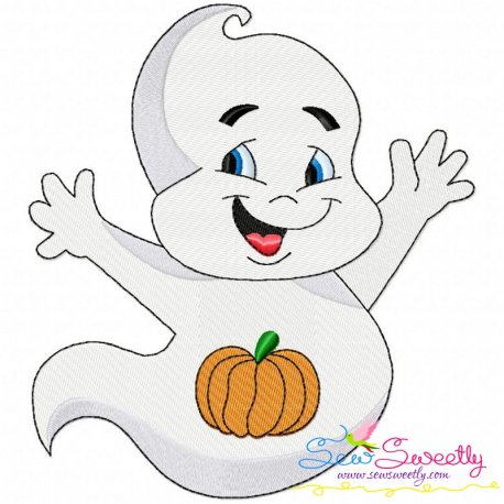 Cute Ghost-2 Embroidery Design Pattern- Category- Halloween Designs- 1