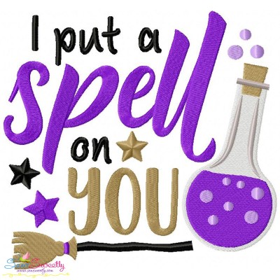 I Put a Spell On You Lettering Embroidery Design