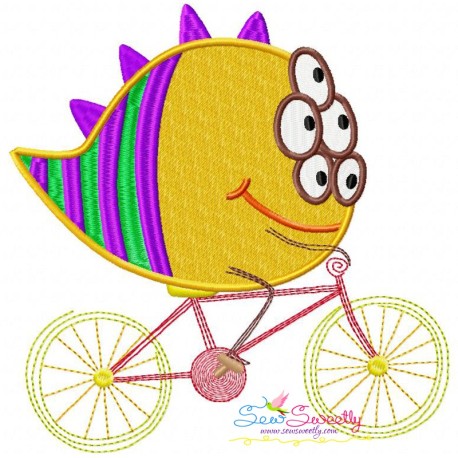 Halloween Bike- Monster Embroidery Design Pattern
