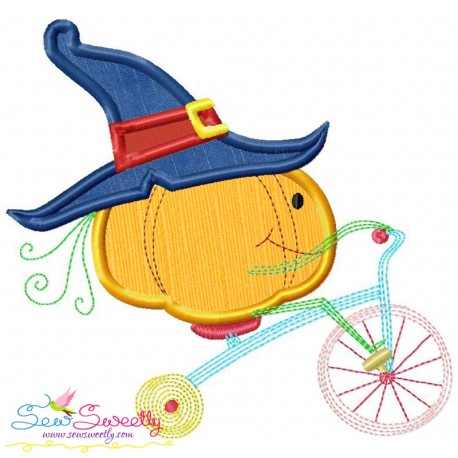 Halloween Bike- Pumpkin Applique Design Pattern