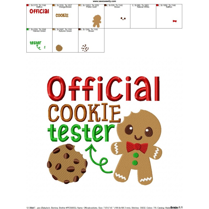 Official cookie tester2 machine embroidery design for christmas